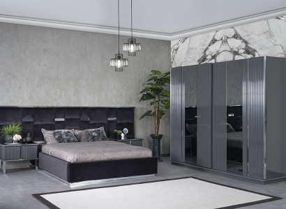 Complete bedroom furniture Double bed 2x Bedside tables Luxury Wardrobe